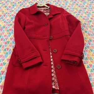 Beautiful Cherry Red Tulle Coat, Size Large